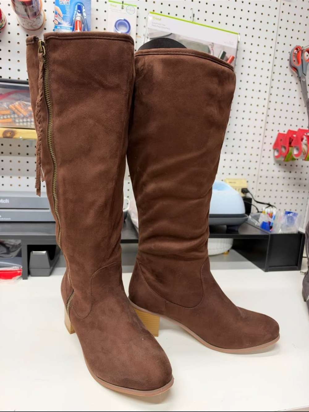 Journee Collection Chocolate Brown Over-the-Knee Suede Boots